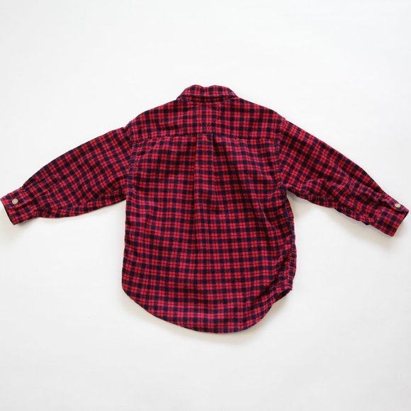 Vintage Tommy Hilfiger Corduroy Plaid Gingham Collared Button Down Shirt, Kids 4 - Picture 3 of 6